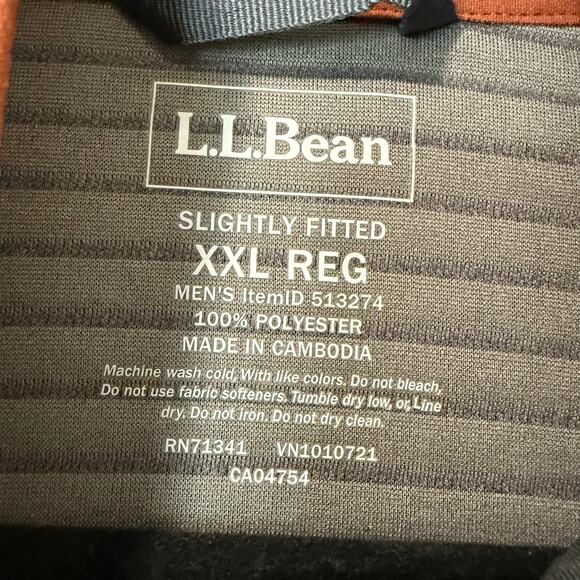 L.L.Bean Men's Airlight Vest Full Zip XXL Reg Gray Orange - Picture 3 of 6